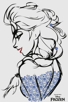 Frozen Elsa Sketch Dames T-shirt - Grijs - 3XL