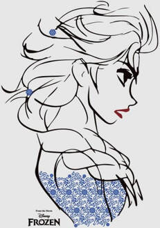 Frozen Elsa Sketch Strong Dames T-shirt - Grijs - 4XL