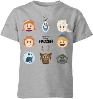 Frozen Emoji Heads Kinder T-shirt - Grijs - 122/128 (7-8 jaar) - M