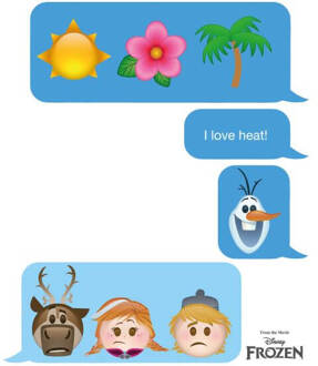 Frozen I Love Heat Emoji Dames T-shirt - Wit - S - Wit