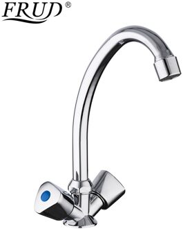 Frud 1 Set Dubbel Handvat Keukenkraan Mixer Cold & Water Keuken Mengkraan Enkel Gat Water Tap Torneira cozinha R40111