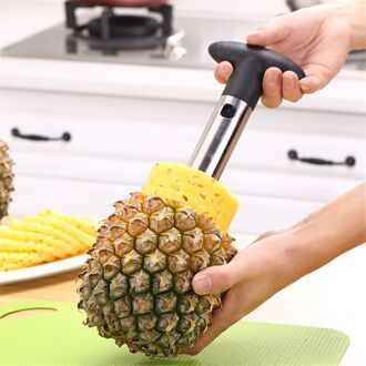 Fruit Ananas Peeler Slicer Cutter Roestvrij Staal Keuken Gereedschap Diy (Zwart)