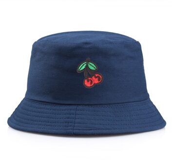 Fruit Cherry Emmer Hoeden Voor Meisjes Vrouwen Omkeerbare Visser Hoed Panama Bob Hoed Zomer Zonnehoed marine