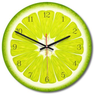 Fruit Gedrukt Houten Digitale Wandklok Stille Quartz Keuken Decor QX2E