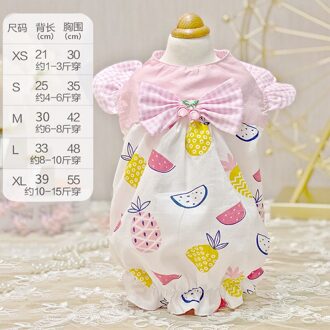 Fruit Jurk Hond Kleding Cartoon Kleding Honden Super Kleine Kostuum Leuke Katoenen Chihuahua Print Zomer Yollow Meisje Mascotas XS