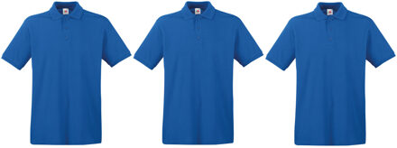 Fruit of the Loom 3-Pack maat XL blauw poloshirt premium van katoen voor heren