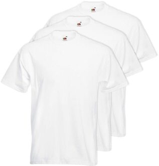 Fruit of the Loom 3x Grote maten basic wit t-shirt 4XL voor heren
