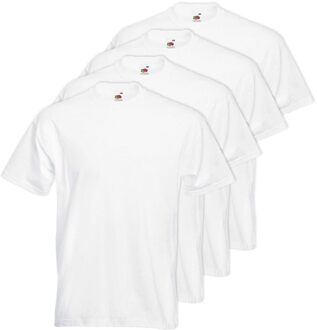Fruit of the Loom 4x Grote maten basic wit t-shirt 4XL voor heren