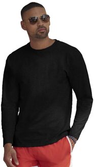 Fruit of the Loom Basic shirt lange mouwen/longsleeve zwart voor heren XL (42/54)