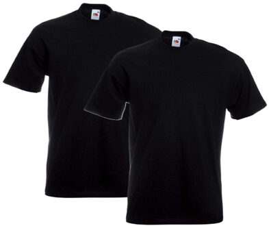 Fruit of the Loom Basics t- 2x -shirt - heren - zwart - 100% katoen - Regular fit, maat: L (40/52)