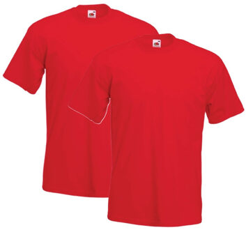 Fruit of the Loom Basics t- 2x -shirt voor heren - rood - 100% katoen - Regular fit, maat: 2XL (44/5