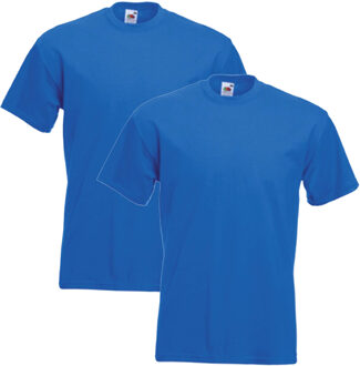 Fruit of the Loom Basics tshirt - 2x - heren - blauw - 100% katoen - Regular fit, maat: 2XL (44/56)