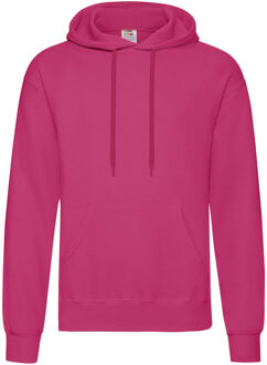 Fruit of the Loom capuchon sweater fuchsia roze voor volwassenen