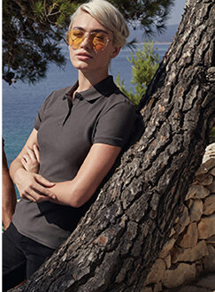 Fruit of the Loom Dames/Dames Lady Fit Poloshirt met korte mouwen (Grafiet) - maat 2XL Zwart