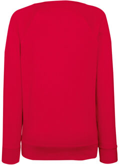 Fruit of the Loom Dames Getailleerd lichtgewicht raglan sweatshirt (240 GSM) (Rood) - maat S