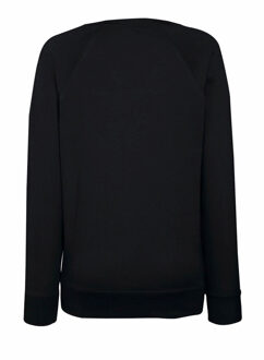 Fruit of the Loom Dames Getailleerd lichtgewicht raglan sweatshirt (240 GSM) (Zwart) - maat