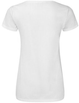 Fruit of the Loom Dames iconic 140 v hals t-shirt Wit - XXL