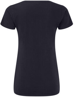 Fruit of the Loom Dames iconic 150 v hals t-shirt - maat XS Blauw