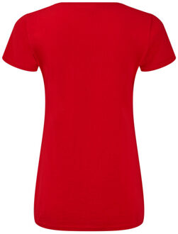Fruit of the Loom Dames iconic 150 v hals t-shirt - maat XS Rood
