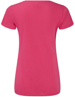 Fruit of the Loom Dames iconic 150 v hals t-shirt Roze - XXL