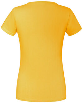 Fruit of the Loom Dames iconic 195 premium ringspun katoenen t-shirt Geel - XXL