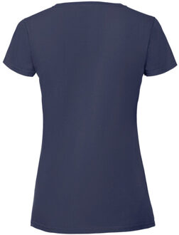 Fruit of the Loom Dames iconic 195 premium ringspun katoenen t-shirt - maat S Blauw