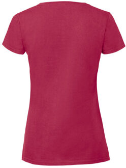 Fruit of the Loom Dames iconic 195 premium ringspun katoenen t-shirt - maat S Roze