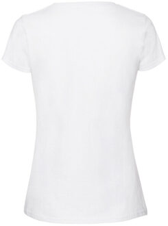 Fruit of the Loom Dames iconic 195 premium ringspun katoenen t-shirt - maat XS Wit