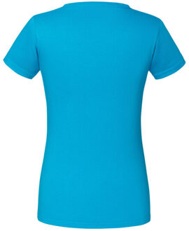 Fruit of the Loom Dames iconic 195 premium ringspun katoenen t-shirt - maat XXL Blauw