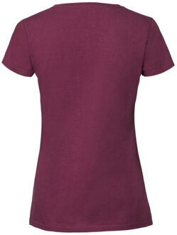 Fruit of the Loom Dames iconic 195 premium ringspun katoenen t-shirt Rood - XL