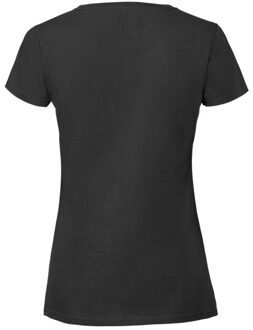Fruit of the Loom Dames iconic 195 premium ringspun katoenen t-shirt Zwart - S