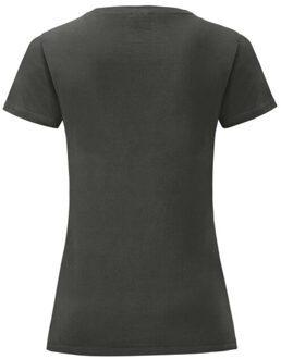 Fruit of the Loom Dames iconic combed cotton t-shirt Grijs - M