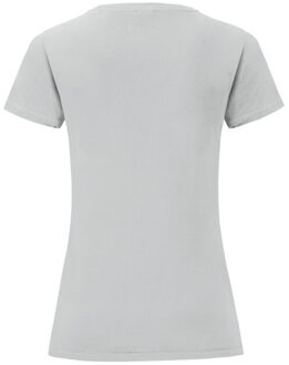 Fruit of the Loom Dames iconic combed cotton t-shirt - maat L Grijs
