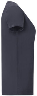 Fruit of the Loom Dames iconic combed cotton t-shirt - maat XL Blauw