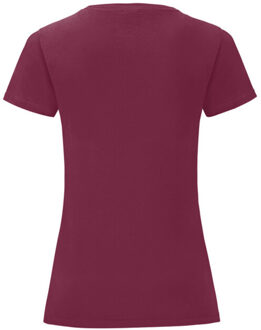 Fruit of the Loom Dames iconic combed cotton t-shirt - maat XL Rood