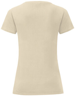 Fruit of the Loom Dames iconic combed cotton t-shirt - maat XS Beige