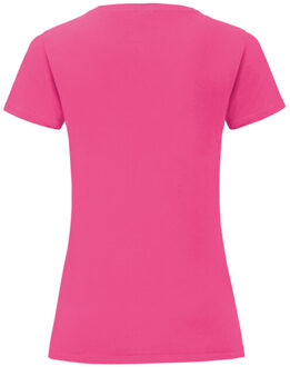Fruit of the Loom Dames iconic combed cotton t-shirt Roze - M