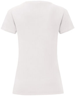 Fruit of the Loom Dames iconic effen t-shirt Wit - M