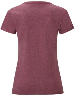 Fruit of the Loom Dames iconic heather t-shirt - maat S Paars