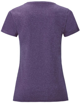 Fruit of the Loom Dames iconic heather t-shirt - maat XL Paars