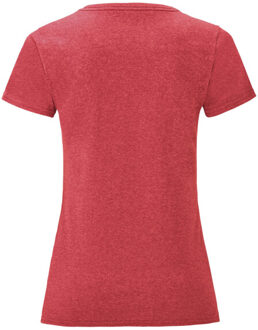 Fruit of the Loom Dames iconic heather t-shirt Rood - XS