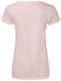 Fruit of the Loom Dames iconisch v hals t-shirt - maat M Roze