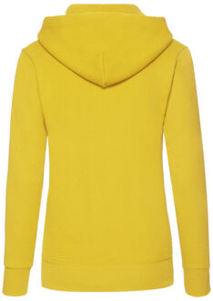 Fruit of the Loom Dames klassieke hoodie - maat S Geel