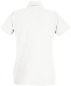 Fruit of the Loom Dames Lady-Fit Premium Korte Mouwen Polo Shirt - maat 2XL Wit