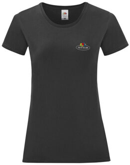 Fruit of the Loom Dames logo vintage t-shirt Zwart - M