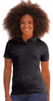 Fruit of the Loom dames poloshirt - Zwart - korte mouw - medium fit