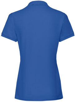 Fruit of the Loom Dames premium effen poloshirt Blauw - XL