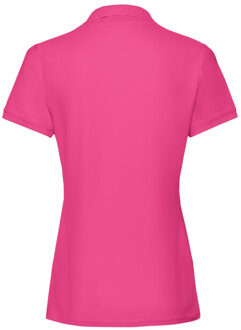Fruit of the Loom Dames premium effen poloshirt - maat L Roze