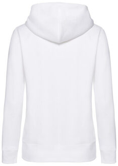Fruit of the Loom Dames premium sweatjack met kap lady fit - maat XS Wit