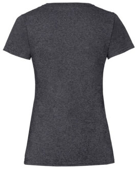 Fruit of the Loom Dames valueweight heather v hals t-shirt - maat XL Grijs